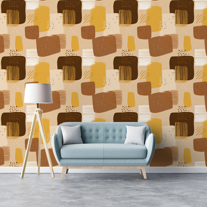 Modern Abstract Mural Wallpaper | Playful Geometric Texture