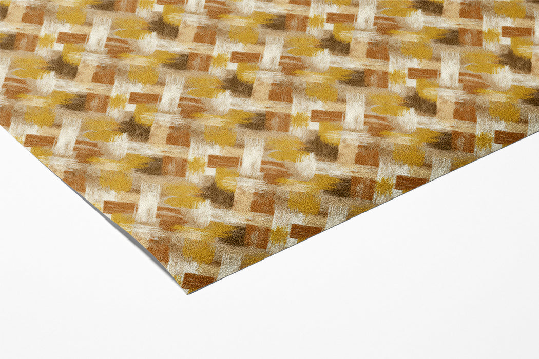 Modern Woven Mural Wallpaper | Subtle Gold and Brown Texture