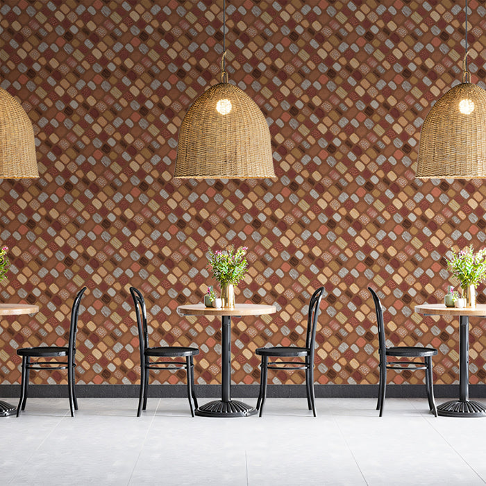Modern Abstract Mural Wallpaper | Pixelated Earthy Texture