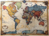 Vintage World Map Mural Wallpaper in Living Room | Various Colors (Beige, Brown, Blue, etc.) of World Map