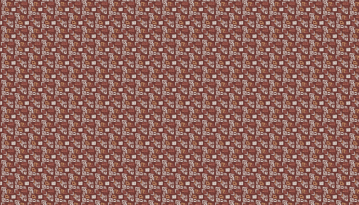 Modern Tribal Mural Wallpaper | Abstract Folk Art Pattern