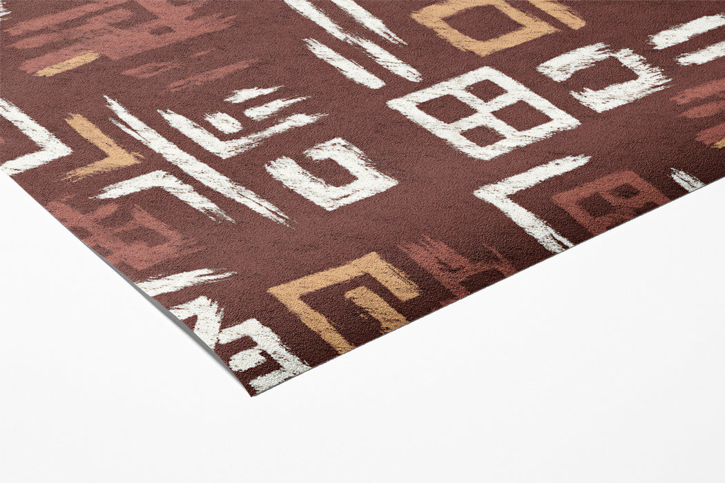 Modern Folk Mural Wallpaper | Earthy Tribal Pattern