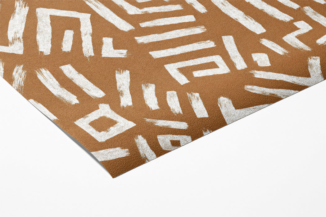 Modern Tribal Mural Wallpaper | Abstract White and Brown