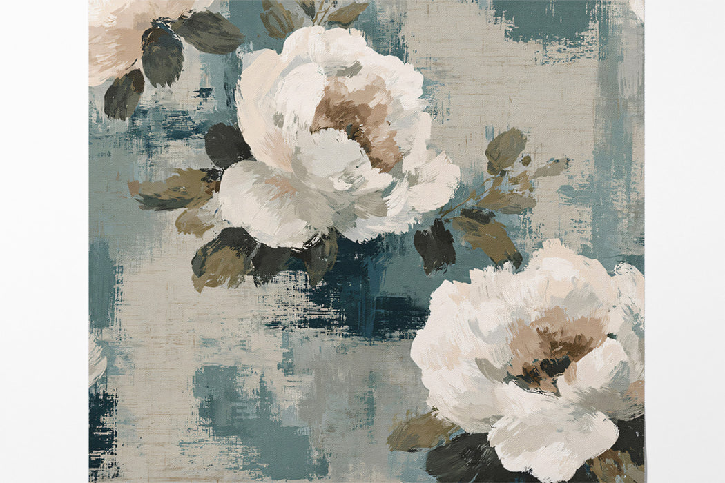 Modern Floral Mural Wallpaper | Distressed Abstract Texture
