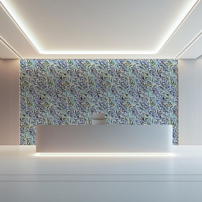 Subtle Botanical Mural Wallpaper | Abstract Leaf Pattern