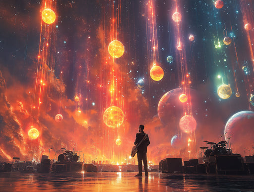 Cosmic Explosion Mural Wallpaper in Living Room | Various Colors (Orange, Yellow, Blue, etc.) of Cosmic Explosion