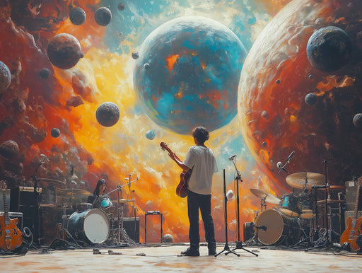 Cosmic Explosion Mural Wallpaper in Living Room | Various Colors (Orange, Yellow, Blue, etc.) of Cosmic Explosion