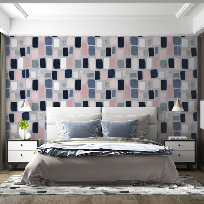 Abstract Block Mural Wallpaper | Subtle Geometric Pattern