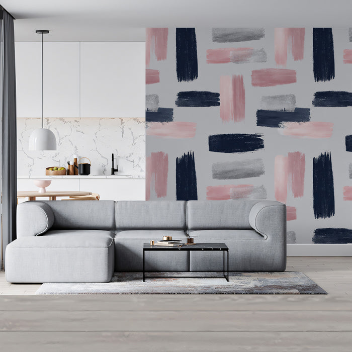 Modern Abstract Mural Wallpaper | Bold Brushstroke Texture