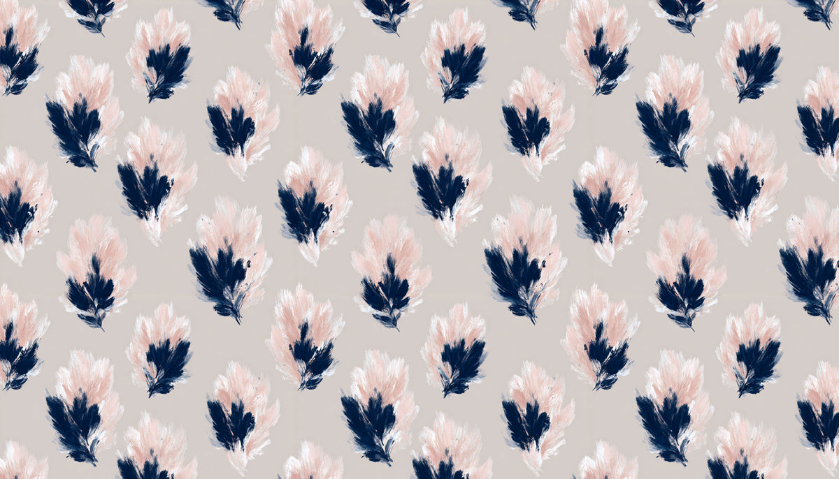 Abstract Feather Mural Wallpaper | Modern Pink and Blue Texture