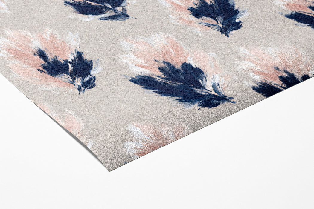 Abstract Feather Mural Wallpaper | Modern Pink and Blue Texture