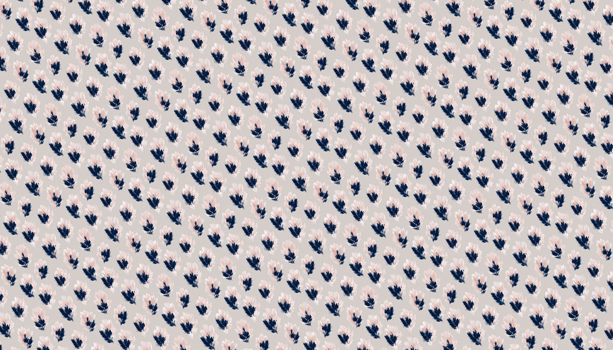 Subtle Feather Mural Wallpaper | Abstract Pink and Blue Pattern