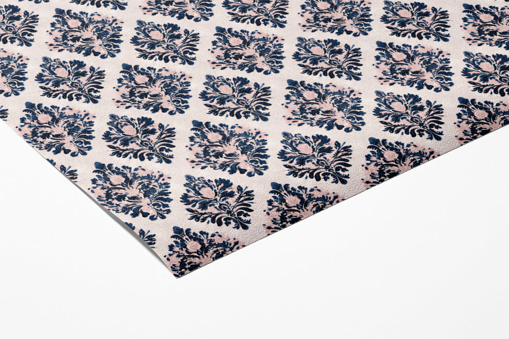 Classic Damask Mural Wallpaper | Modern Navy and Pink