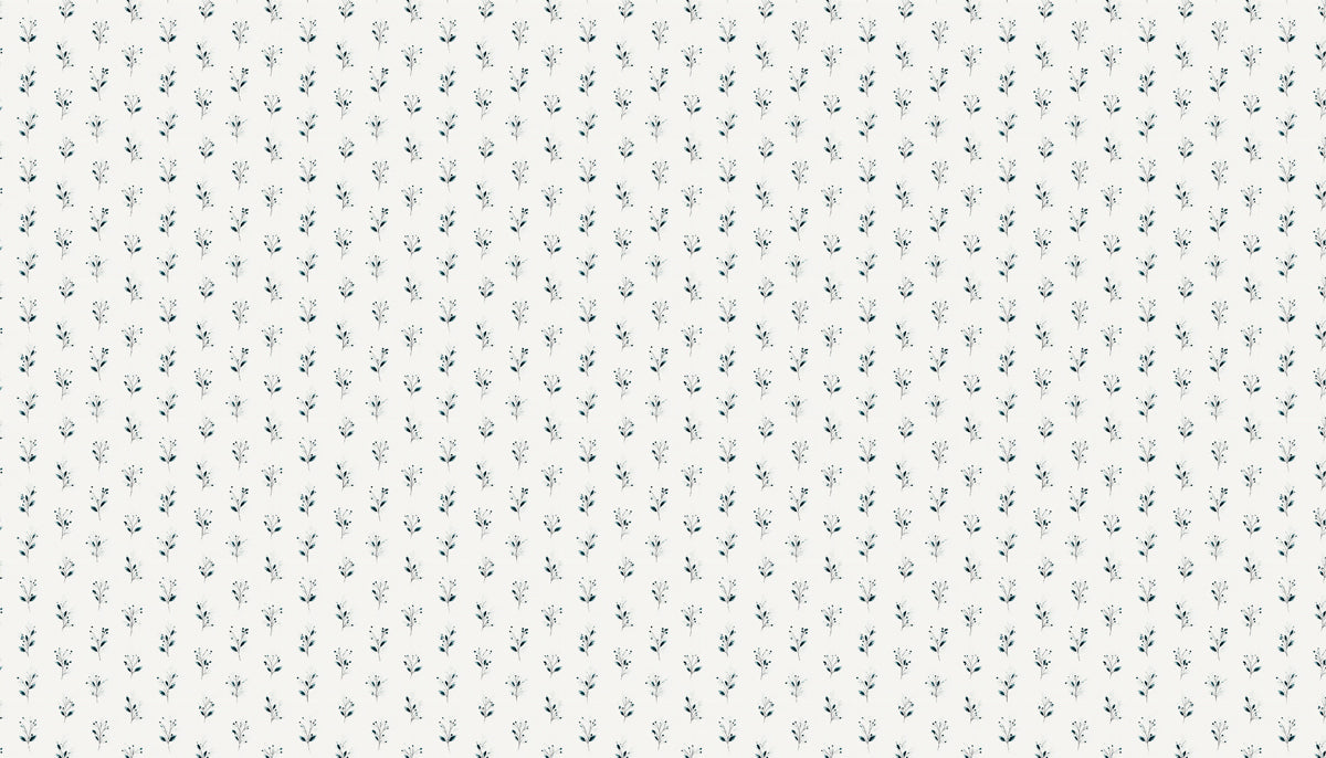 Modern Botanical Mural Wallpaper | Delicate Leaf and Berry Pattern