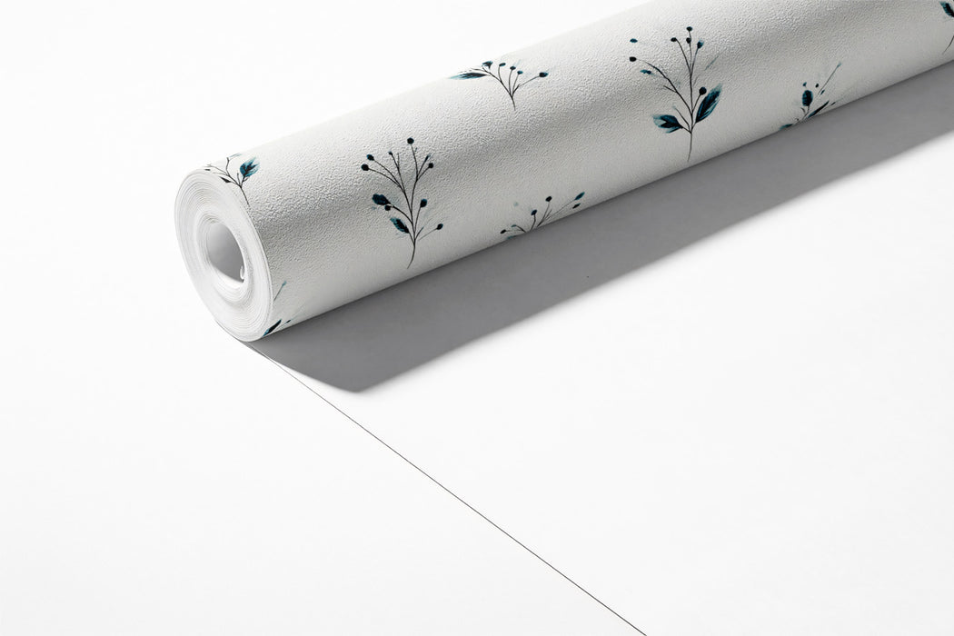Delicate Botanical Mural Wallpaper | Abstract Leaf and Berry Pattern