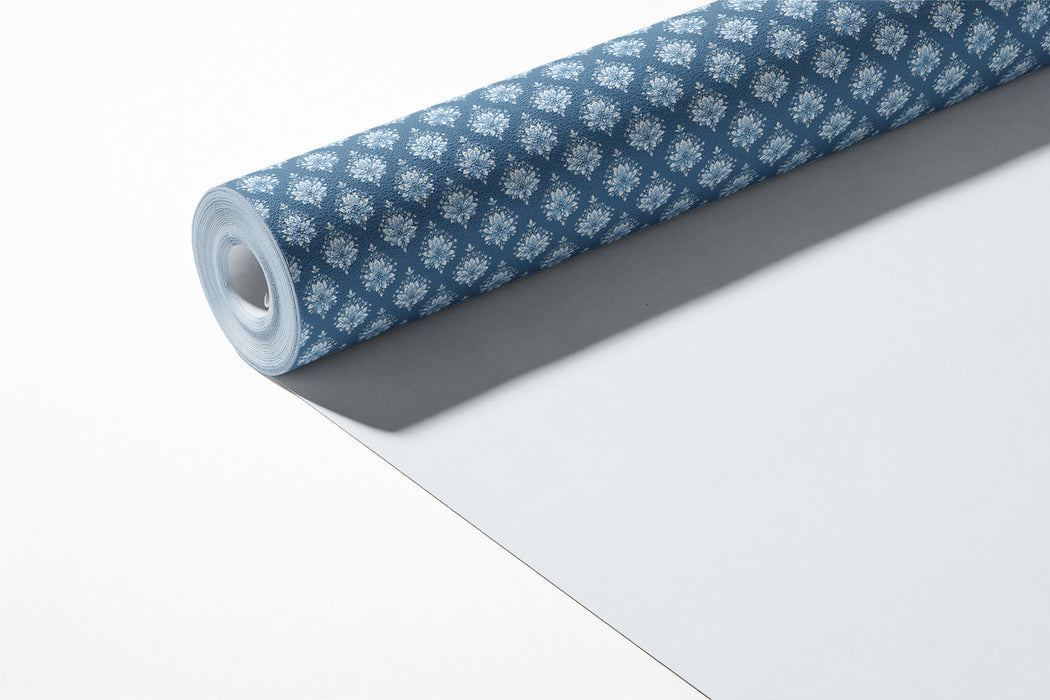 Classic Damask Mural Wallpaper | Elegant Blue Pattern