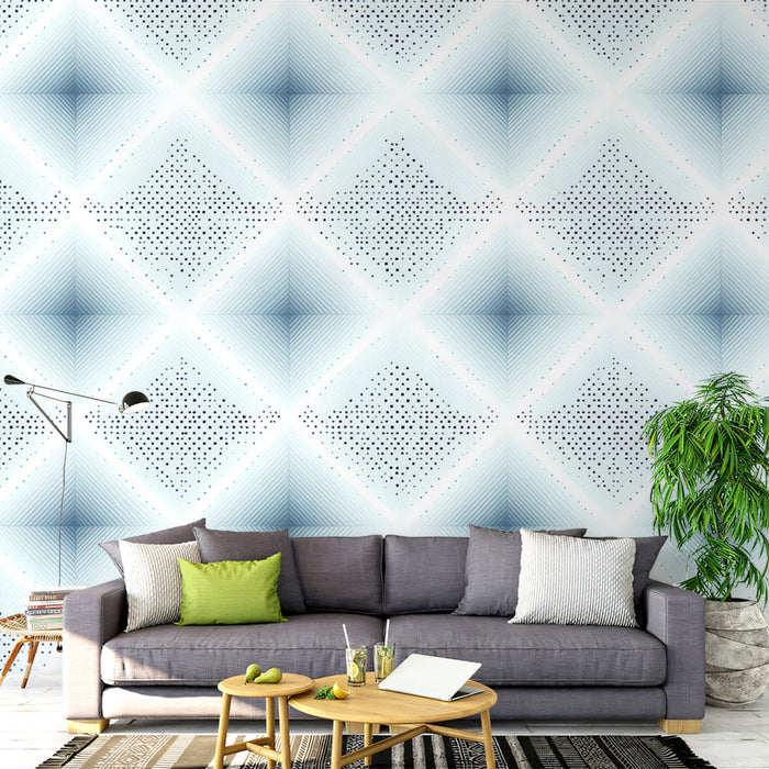 Modern Geometric Mural Wallpaper | Dynamic Diamond Texture