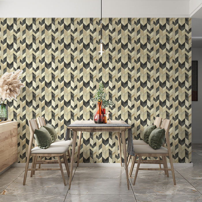 Modern Geometric Mural Wallpaper | Houndstooth Pattern