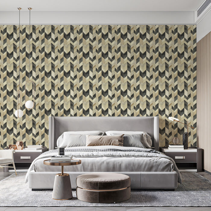 Modern Geometric Mural Wallpaper | Houndstooth Pattern