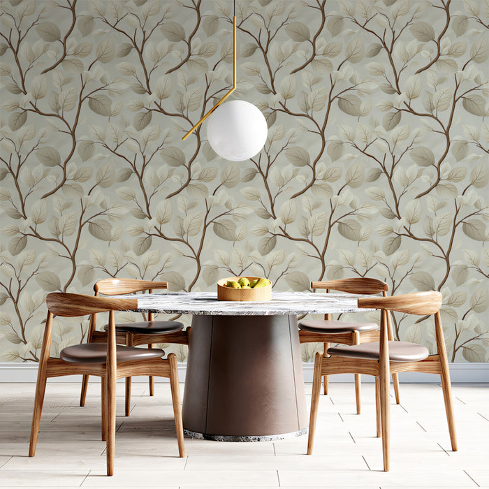 Abstract Botanical Mural Wallpaper | Subtle Neutral Branches