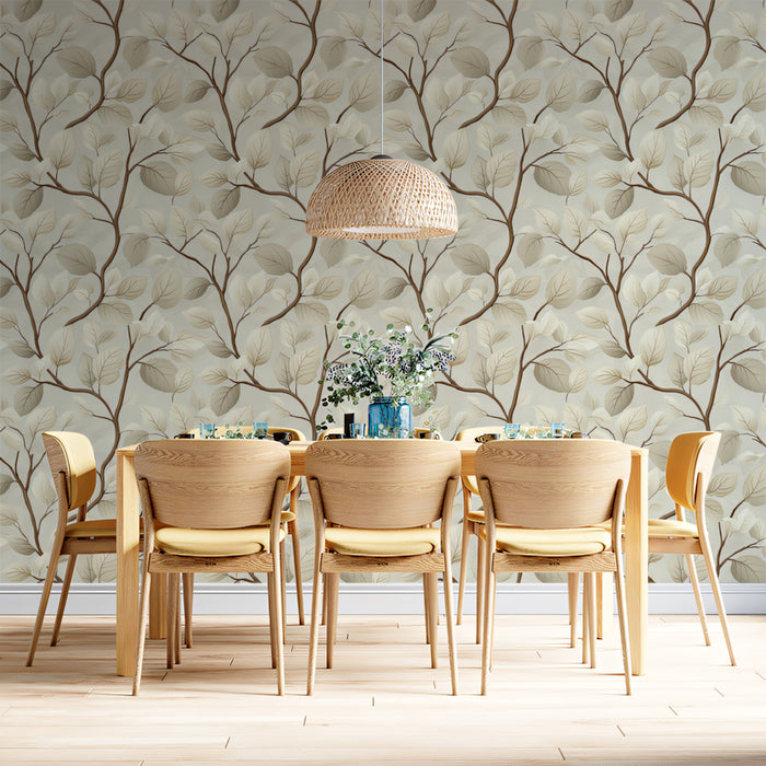 Abstract Botanical Mural Wallpaper | Subtle Neutral Branches