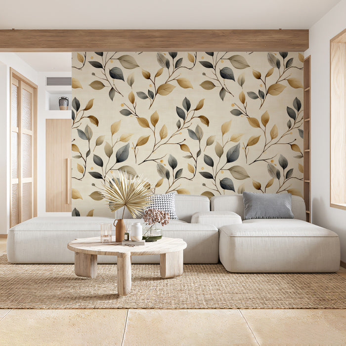 Abstract Botanical Mural Wallpaper | Warm and Cool Branches