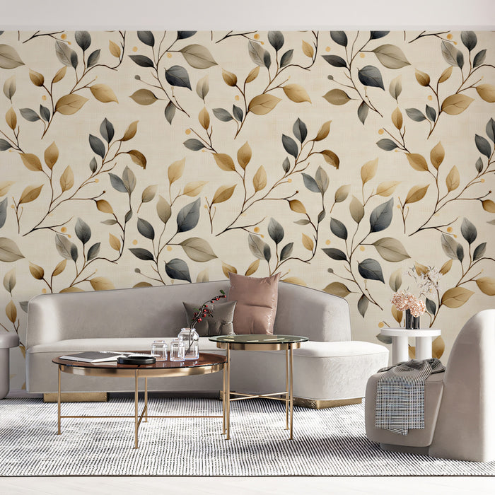 Abstract Botanical Mural Wallpaper | Warm and Cool Branches