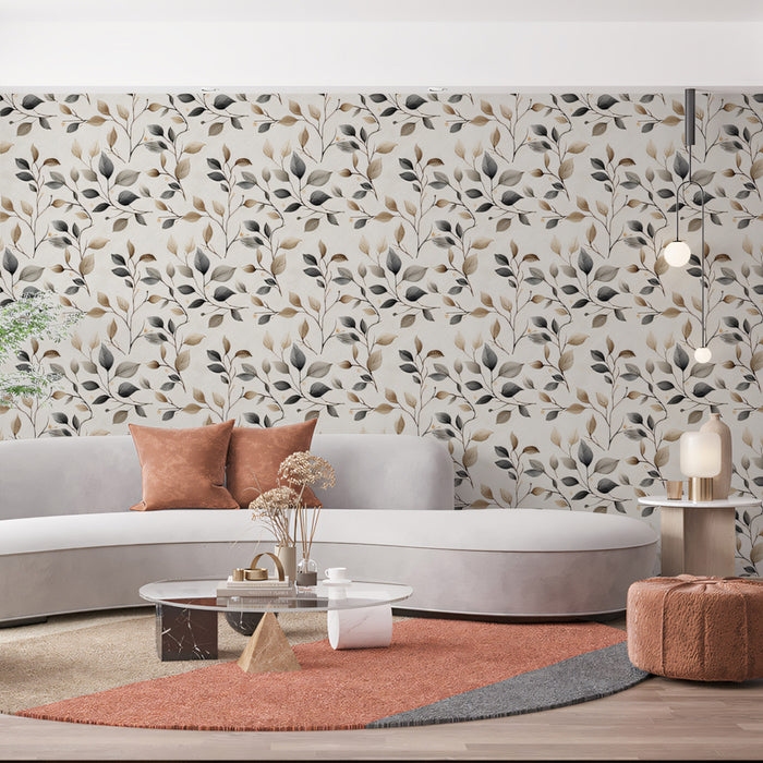 Abstract Botanical Mural Wallpaper | Subtle Neutral Branches