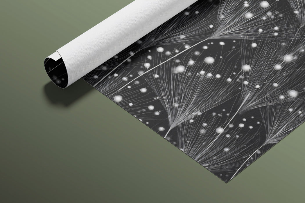 Abstract Dandelion Mural Wallpaper | Modern Black and White Pattern