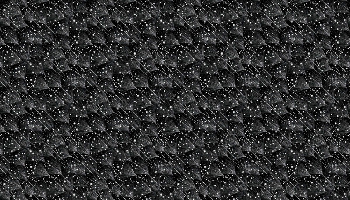 Abstract Dandelion Mural Wallpaper | Subtle Black and White Pattern