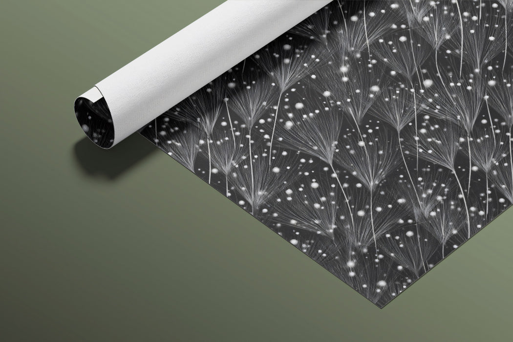 Abstract Dandelion Mural Wallpaper | Subtle Black and White Pattern