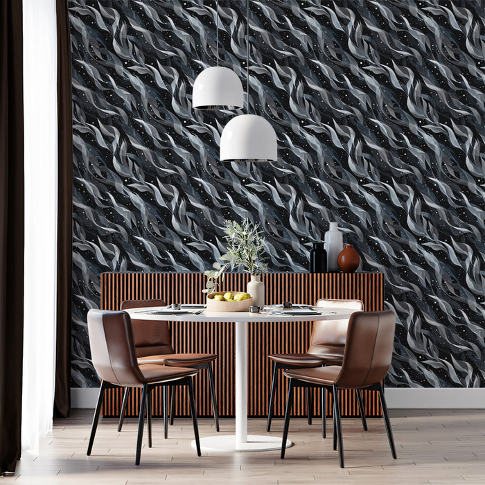 Abstract Swirl Mural Wallpaper | Modern Monochromatic Texture