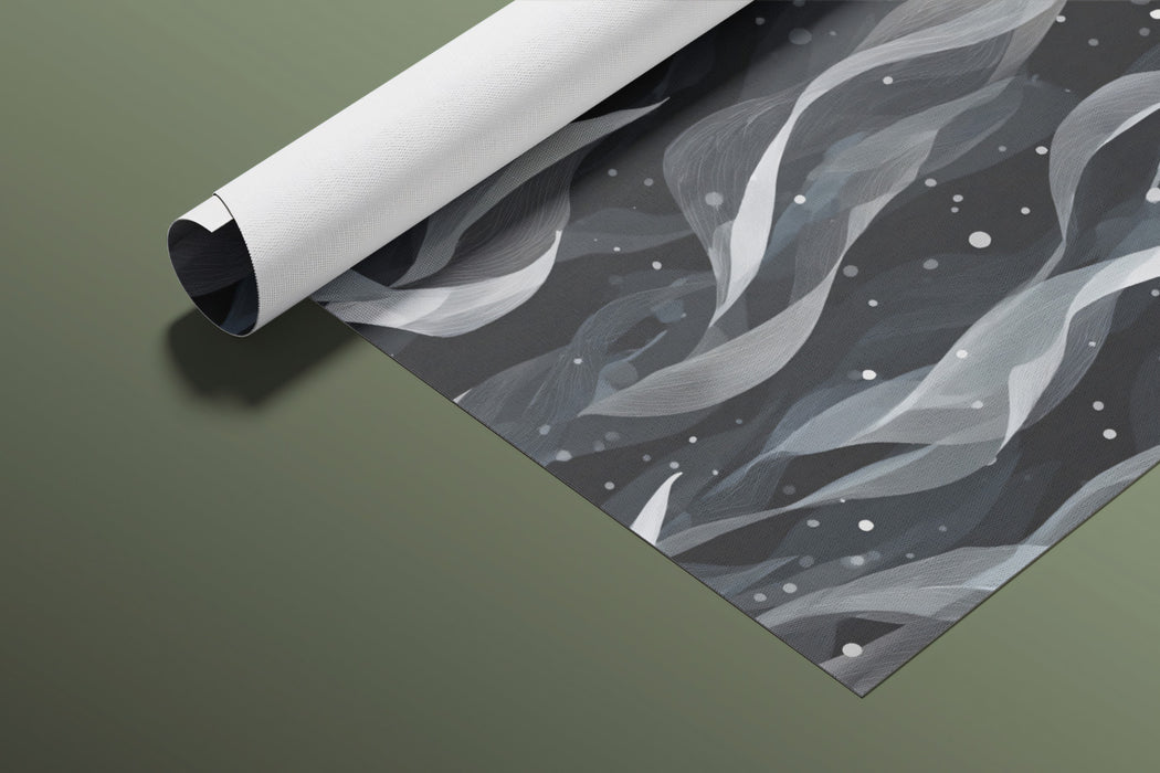 Abstract Ribbon Mural Wallpaper | Ethereal Black and White Texture