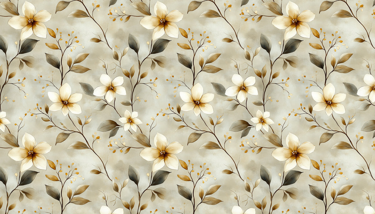 Abstract Floral Mural Wallpaper | Painted Botanical Texture