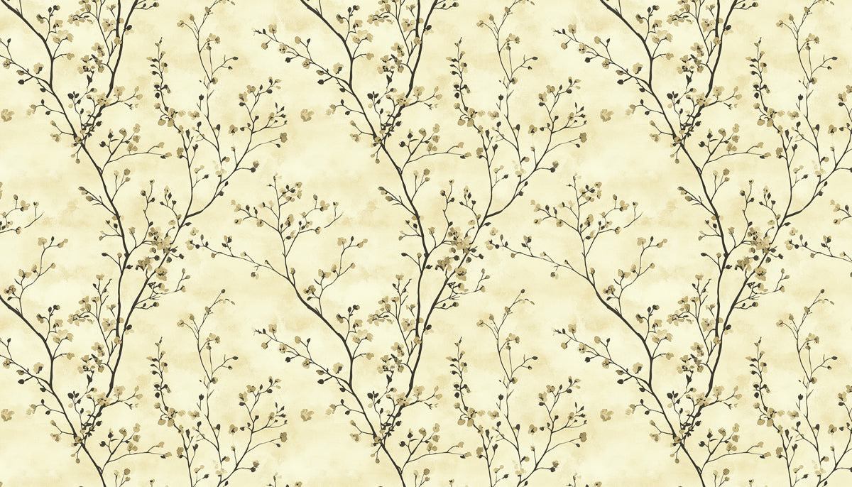 Abstract Botanical Mural Wallpaper | Serene Branch Pattern