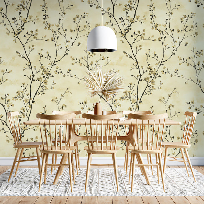Abstract Botanical Mural Wallpaper | Serene Branch Pattern