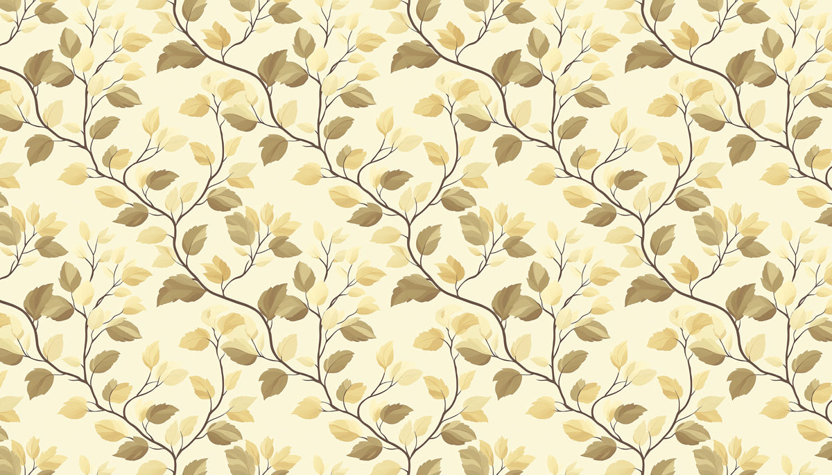 Abstract Botanical Mural Wallpaper | Gentle Leaf and Branch Pattern