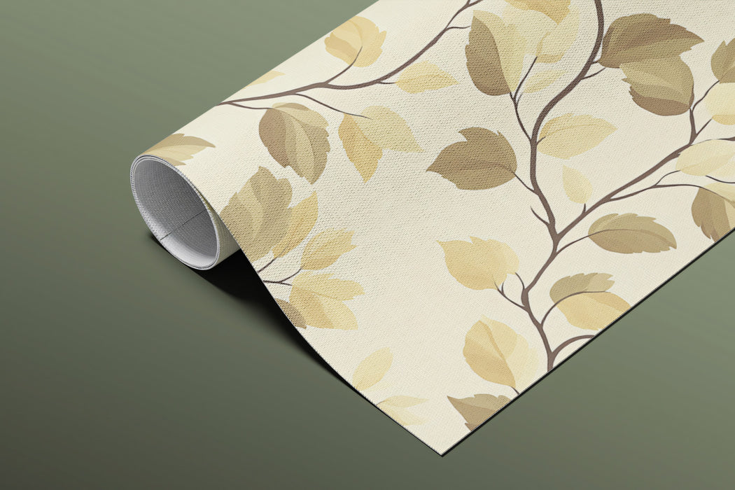 Abstract Botanical Mural Wallpaper | Gentle Leaf and Branch Pattern
