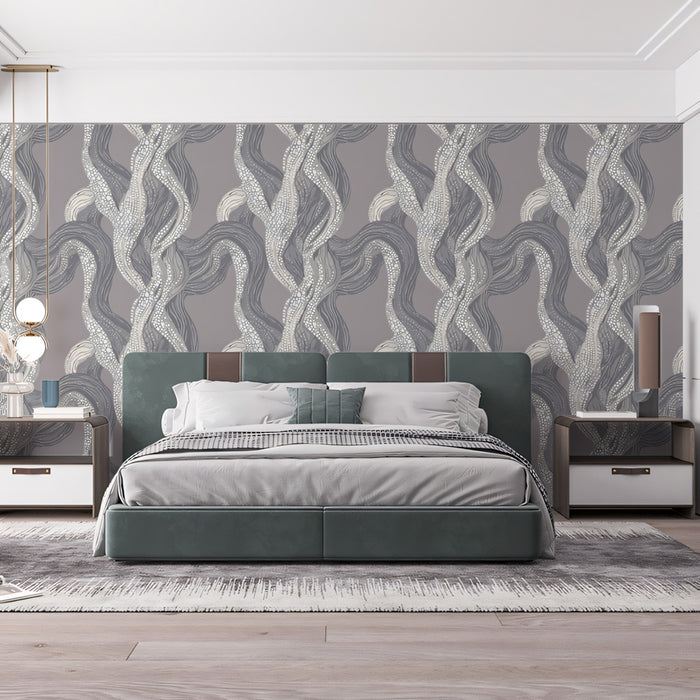Abstract Swirl Mural Wallpaper | Serene Ribbon Texture