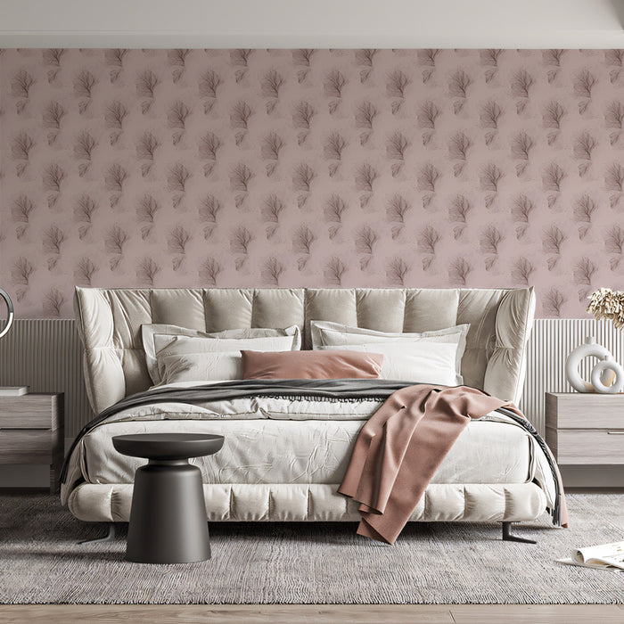 Abstract Branch Mural Wallpaper | Serene Pink Texture