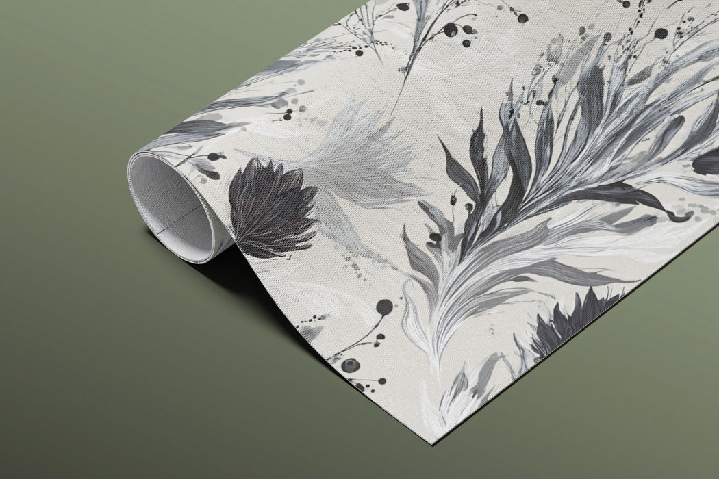 Abstract Floral Mural Wallpaper | Dramatic Black and White
