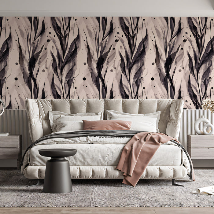 Abstract Leaf Mural Wallpaper | Modern Vertical Texture