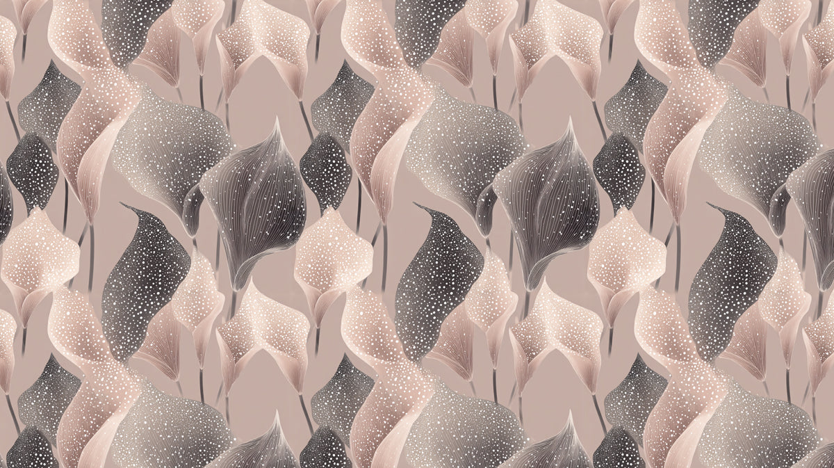 Abstract Calla Lily Mural Wallpaper | Modern Textured Pink and Gray