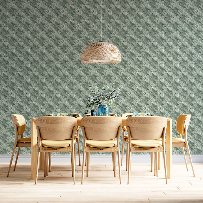 Subtle Knit Texture Wallpaper | Diagonal Weave in Sage