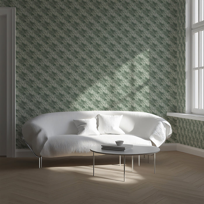 Subtle Knit Texture Wallpaper | Diagonal Weave in Sage