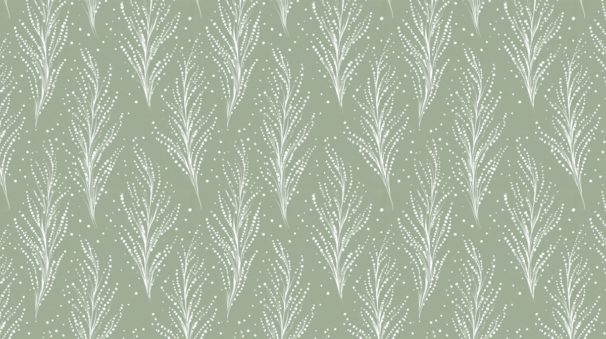 Dotted Fern Mural Wallpaper | Minimalist Sage Green