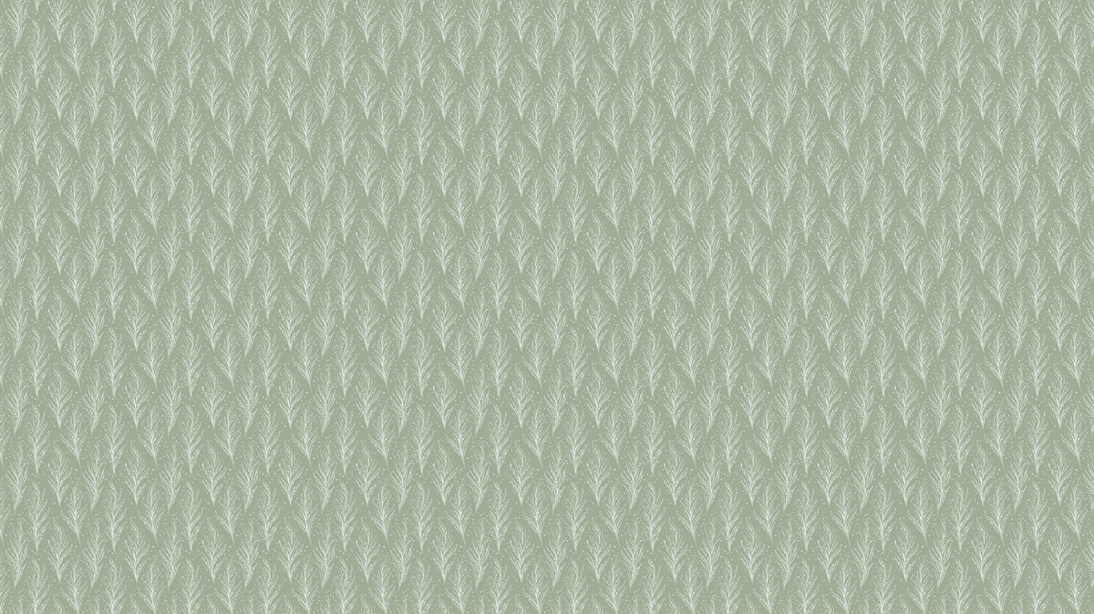 Fine Feathered Leaf Wallpaper | Minimalist Sage Green