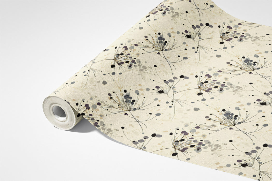 Micro Dandelion Head Wallpaper | Neutral Cream, Abstract Speckle, Fine Texture