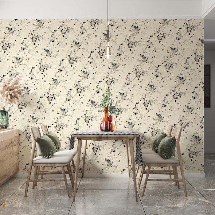 Micro Dandelion Head Wallpaper | Neutral Cream, Abstract Speckle, Fine Texture