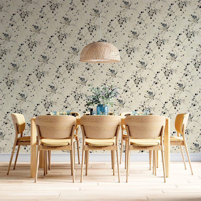 Micro Dandelion Head Wallpaper | Neutral Cream, Abstract Speckle, Fine Texture